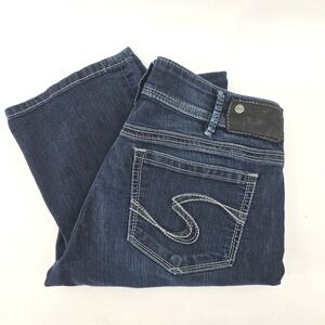 Silver Jeans Co Suki Straight Dark Wash Mid Rise Denim Jeans Womens 30